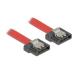 Delock kabel SATA FLEXI 6 Gb/s 10 cm červený kovová spona
