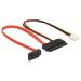 Delock Cable SATA 6 Gb/s 7 pin receptacle + Floppy 4 pin power receptacle (5 V + 12 V) > SATA 22 pin receptacle straight