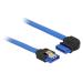 Delock Cable SATA 6 Gb/s receptacle straight > SATA receptacle right angled 20 cm blue with gold clips 