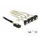 Delock Kabel Mini SAS SFF-8087 > 4 x SATA 7 pin samice 90° pravoúhlý 1 m