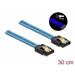 Delock Kabel SATA 6 Gb/s s UV zářivým efektem, modrý, 30 cm 