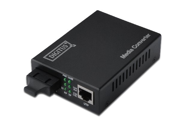 Digitus Media Converter, Singlemode 10/100/1000Base-T to 1000Base-LX, Incl. PSU SC connector, Up to 10km