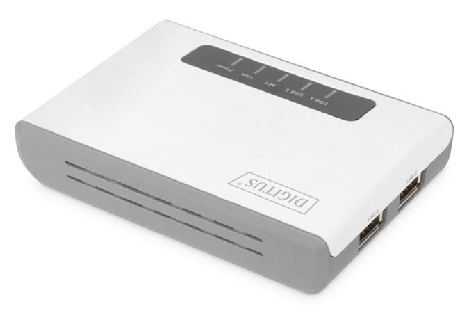 DIGITUS 2portový bezdrátový multifunkční síťový server USB 2.0, 300 Mb / s