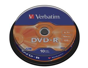 VERBATIM DVD-R(10-Pack)Spindle/General Retail/16x/4.7GB 