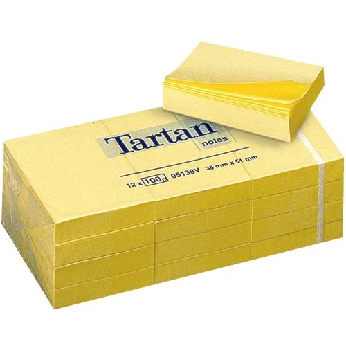 Samolepící bločky TARTAN - žluté 38 x 51mm