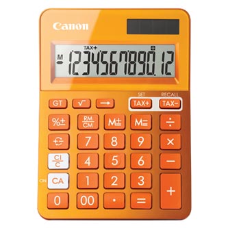 Canon Kalkulačka LS-123K, oranžová, stolní, dvanáctimístná