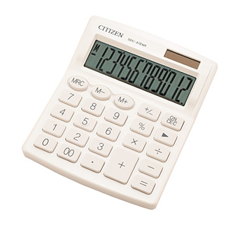 Citizen kalkulačka SDC812NRWHE, bílá, stolní, dvanáctimístná, duální napájení