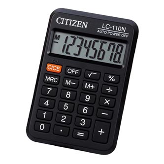 Citizen Kalkulačka LC110NR, černá, kapesní, osmimístná