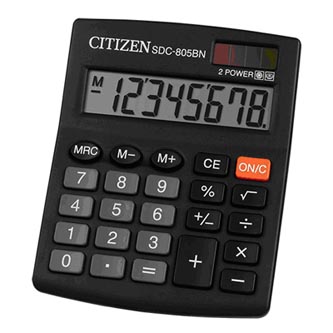 Citizen Kalkulačka SDC805BN, černá, stolní, osmimístná, duální napájení