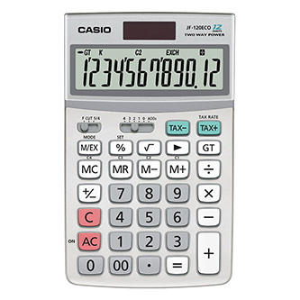 Casio Kalkulačka JF 120 ECO, stříbrná, stolní, dvanáctimístná