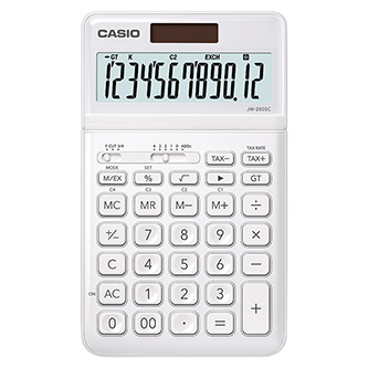 Casio Kalkulačka JW 200 SC WE, bílá, stolní, dvanáctimístná