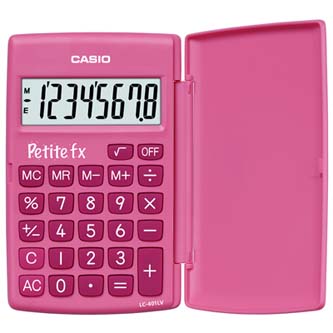 Casio Kalkulačka LC 401 LV PK, růžová, kapesní, osmimístná