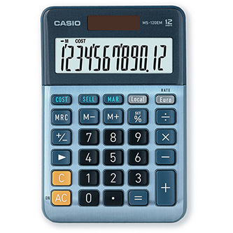 Casio Kalkulačka MS 120 EM, stříbrná, stolní