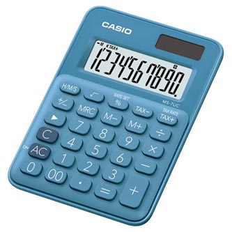 Casio Kalkulačka MS 7 UC BU, modrá, desetimístná, duální napájení