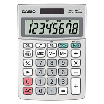 Casio Kalkulačka MS 88 ECO, stříbrná, stolní