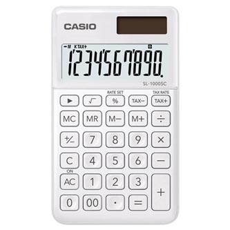 Casio Kalkulačka SL 1000 SC WE, bílá, desetimístná, duální napájení