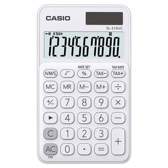 Casio Kalkulačka SL 310 UC WE, bílá, desetimístná, duální napájení