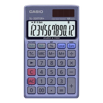 Casio Kalkulačka SL 320 TER+, stříbrná, stolní s převodem měn, výpočtem DPH, výpočtem %