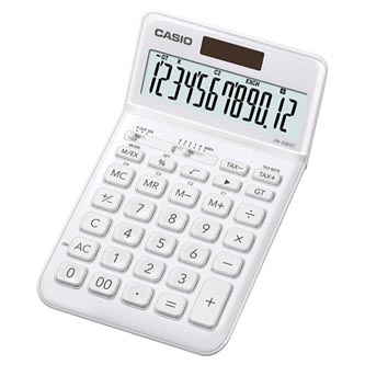 Casio Kalkulačka JW 200 SC WE, bílá, dvanáctimístná, duální napájení, sklápěcí displej