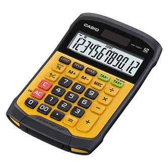 Casio Kalkulačka WM 320 MT, žluto-černá, stolní, vodotěsná