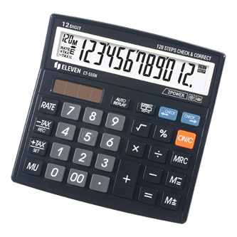 Eleven kalkulačka CT555N, černá, stolní, dvanáctimístná