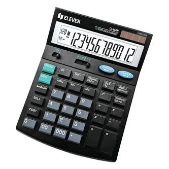 Eleven kalkulačka CT666N, černá, stolní s výpočtem DPH, dvanáctimístná, , automatické vypnutí