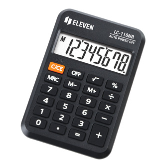 Eleven kalkulačka LC110NR, černá, kapesní, osmimístná