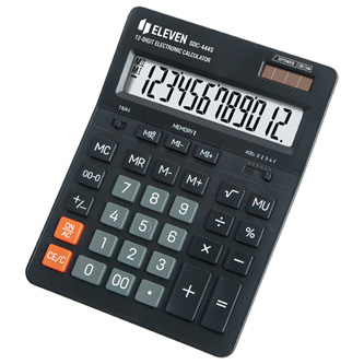 Eleven kalkulačka SDC444S, černá, stolní, dvanáctimístná, duální napáj, ení