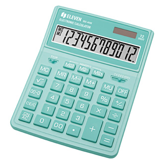Eleven kalkulačka SDC444XRGNE, zelená, stolní, dvanáctimístná, duální, napájení