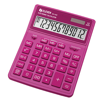 Eleven kalkulačka SDC444XRPKE, růžová, stolní, dvanáctimístná, duální, napájení