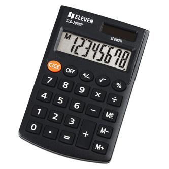 Eleven kalkulačka SLD200NR, černá, kapesní, osmimístná