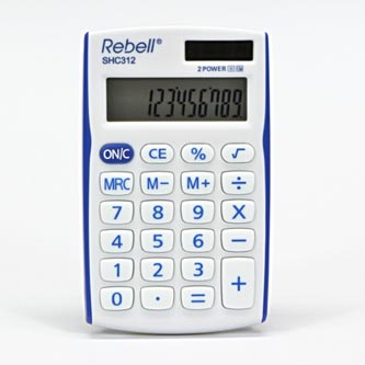 Rebell Kalkulačka RE-SHC312BL BX, bílo-modrá, kapesní, dvanáctimístná