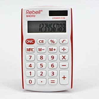 Rebell Kalkulačka RE-SHC312RD BX, bílo-červená, kapesní, dvanáctimístná