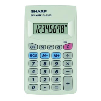 Sharp Kalkulačka EL233S, bílá, kapesní, osmimístná