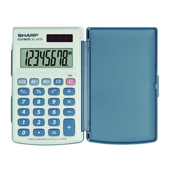 Sharp Kalkulačka EL243S, šedo-modrá, kapesní, osmimístná