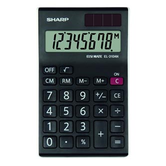 Sharp Kalkulačka EL310ANWH, černo-bílá, stolní, osmimístná