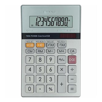 Sharp Kalkulačka EL331ERB, stříbrná, stolní, desetimístná
