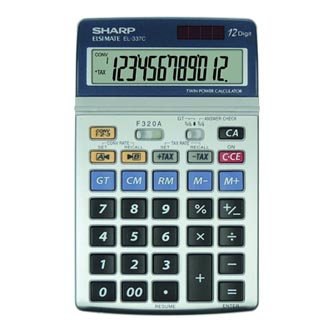 Sharp Kalkulačka EL337C, stříbrná, stolní, dvanáctimístná