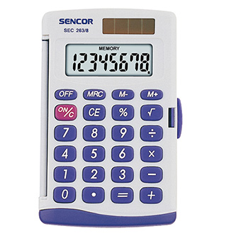 Sencor Kalkulačka SEC 263/8 DUAL, šedá, kapesní, osmimístná