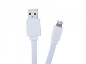 Kabel USB (2.0), USB A M- Apple Lightning M, 1.2m, plochý, bílý, Avacom, box, 120 cm, bílý
