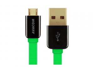 Kabel USB (2.0), USB A M- USB micro M, 0.4m, zelený, Avacom, blistr