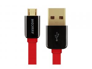 Kabel USB (2.0), USB A M- USB micro M, 0.4m, červený, Avacom