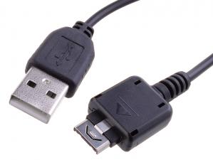 Kabel USB USB A M- KG800 M, 0.22m, černý, Avacom, LG KG800,KU990,KS360, neumožňuje přenos dat