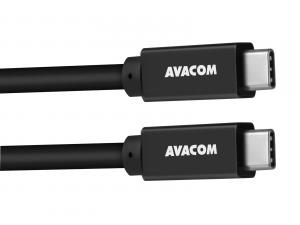Kabel USB (3.2), USB C M- USB C M, 1m, Power Delivery 60W, černý, Avacom, datový a nabíjecí kabel, E-Mark chip