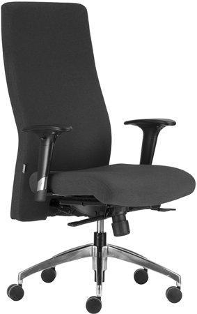 Kancelářská židle "BOSTON H", šedá, hliníkový kříž, čalouněná, nastavitelná výška sedáku