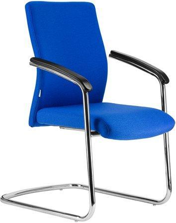 Jednací židle "BOSTON/S", modrá, chromovaný rám, čalouněná