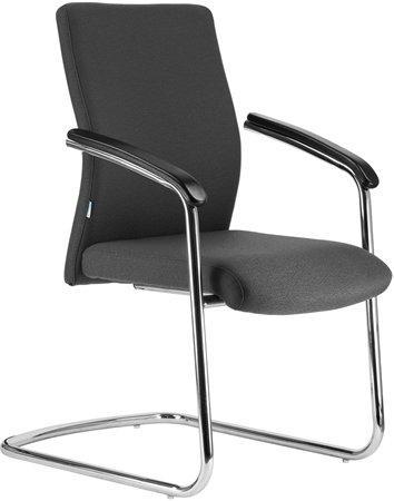 Jednací židle "BOSTON/S", šedá, chromovaný rám, čalouněná