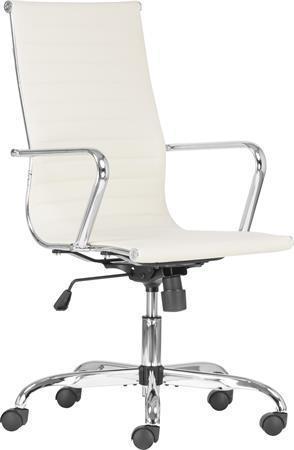 Kancelářská židle "PRESTON", béžová, 2ks, PU, chromovaná základna