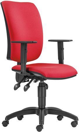 Kancelářská židle "CINQUE ASYN", červená, textilní, černá základna