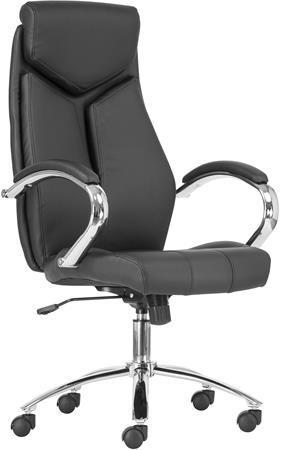 Manažerská židle "KENT", černá, koženka, chromovaná základna
